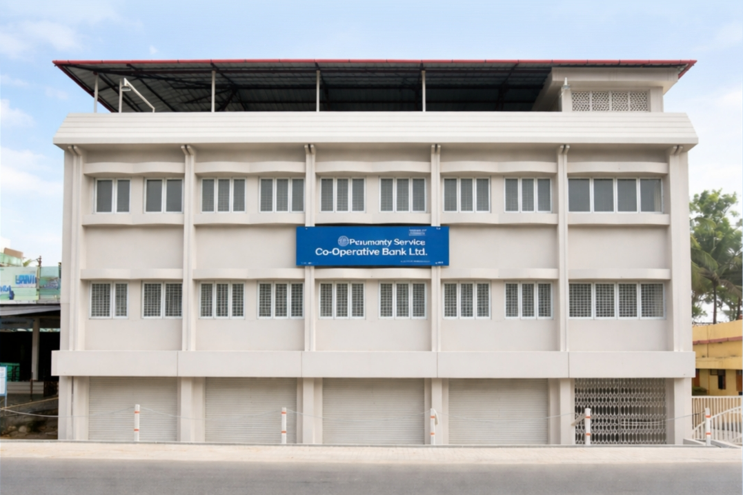 Perumatty Service Cooperative Bank building and main office in Palakkad, Kerala